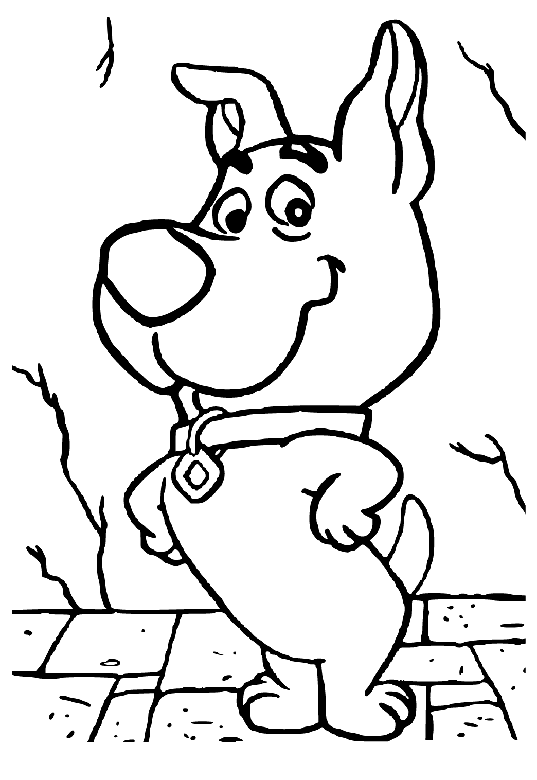 Free printable scooby doo cute coloring page for adults and kids