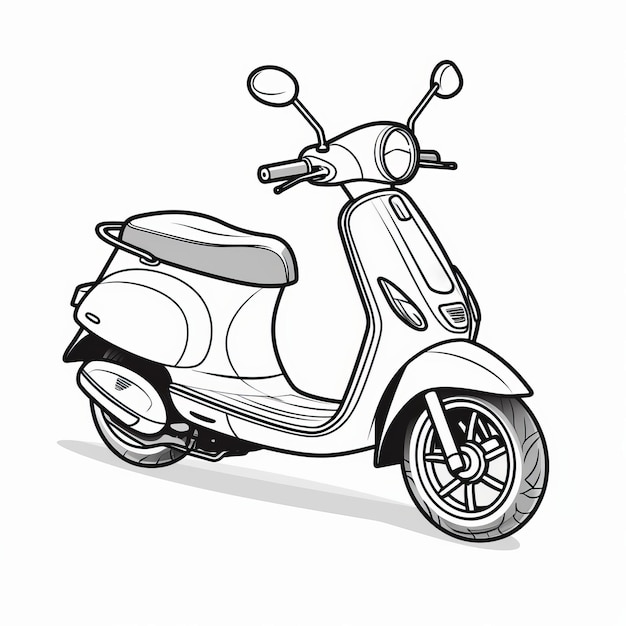 Premium ai image italian motor scooter coloring pages simple line art