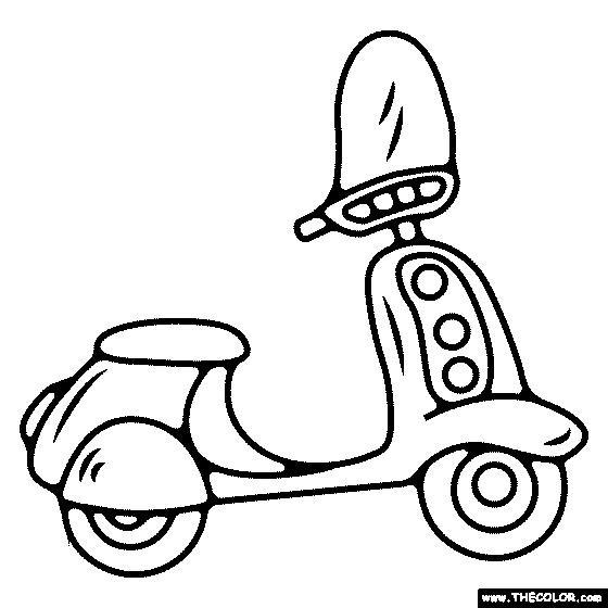 Scooter coloring page