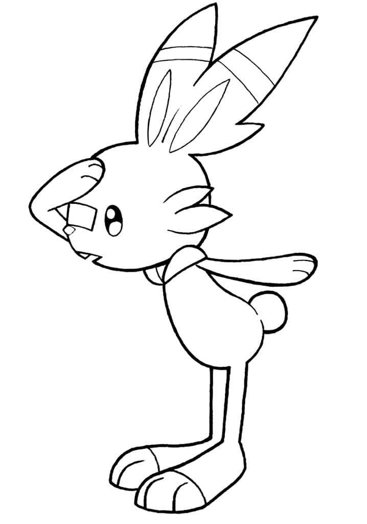 Printable scorbunny pokemon fãrbung seite