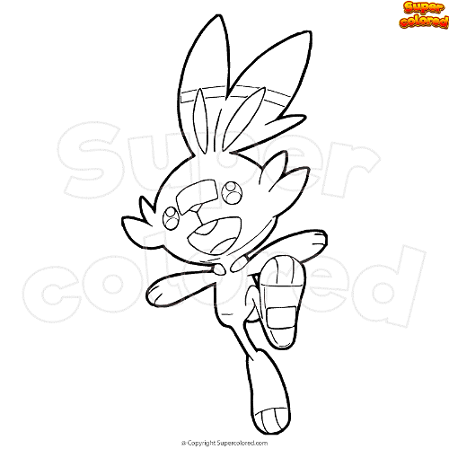 Coloring page pokemon scorbunny