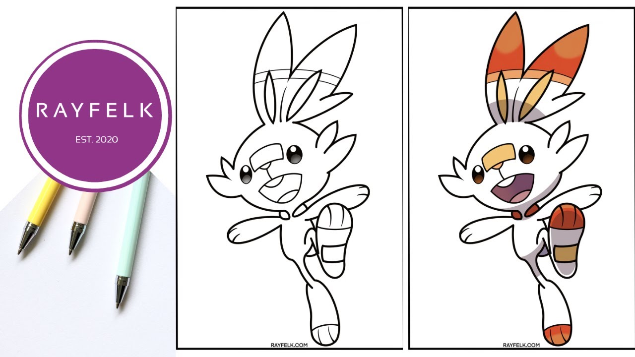 Scorbunny coloring pages rayfelk printable coloring pages pokemon coloring page