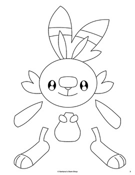 Pokemon arts and crafts activity scorbunny edition by santanas stem shop