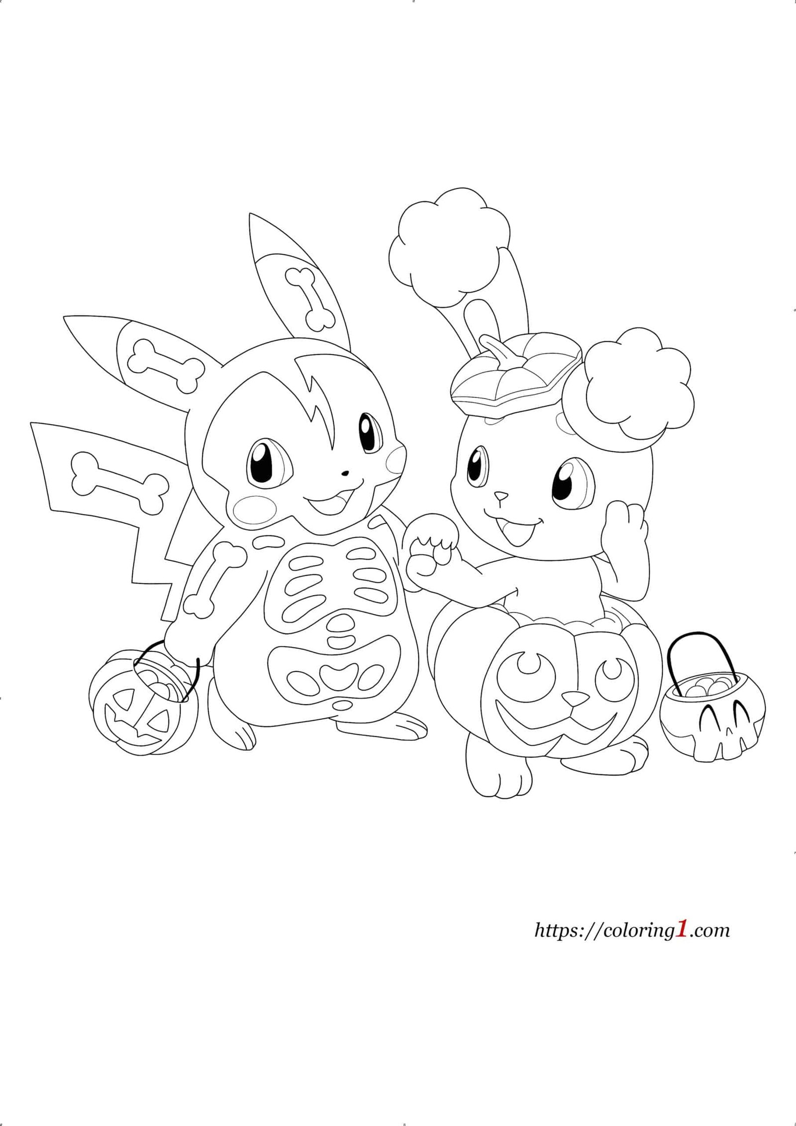 Pokemon halloween coloring pages