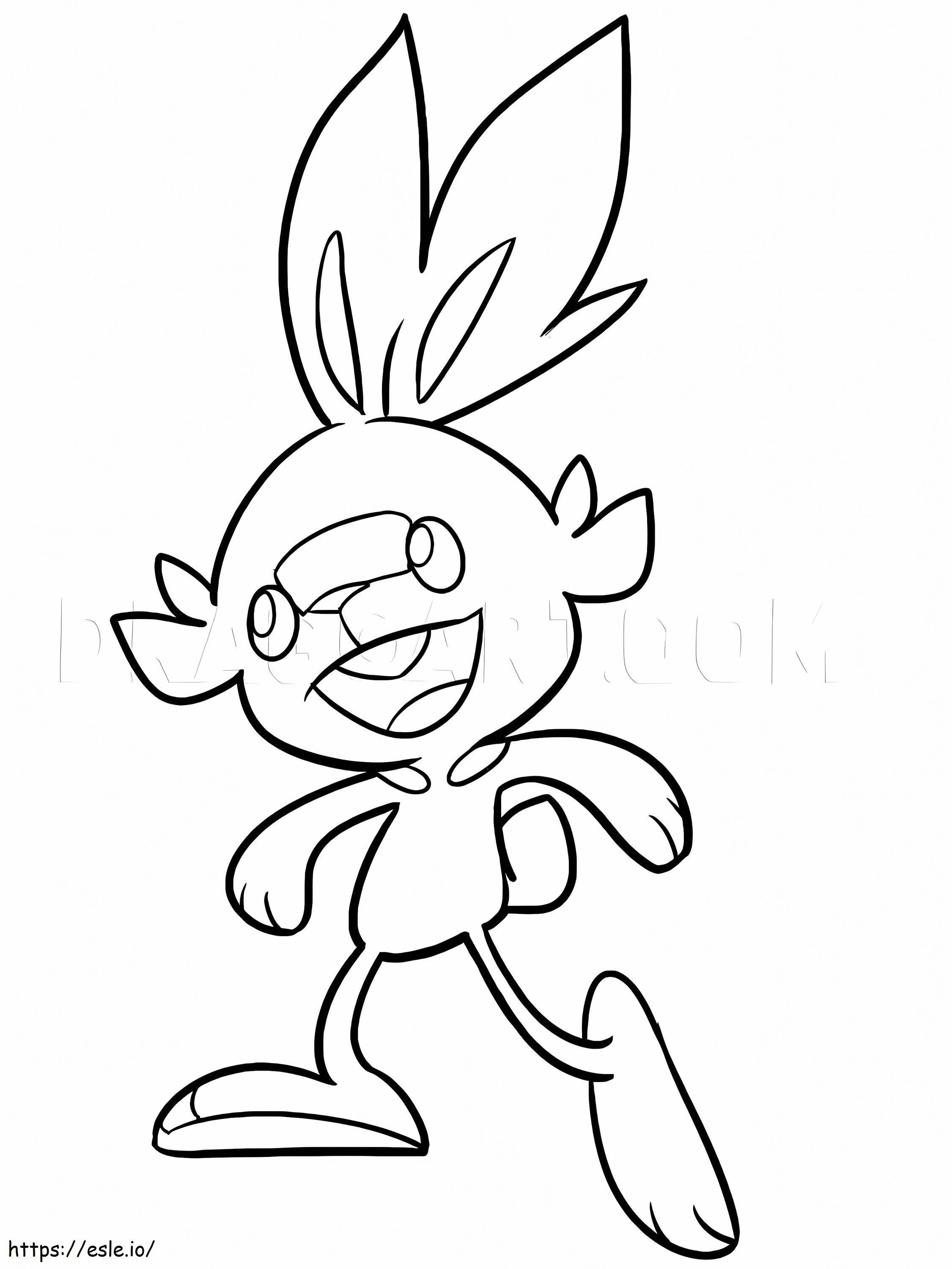 Funny scorbunny pokemon coloring page