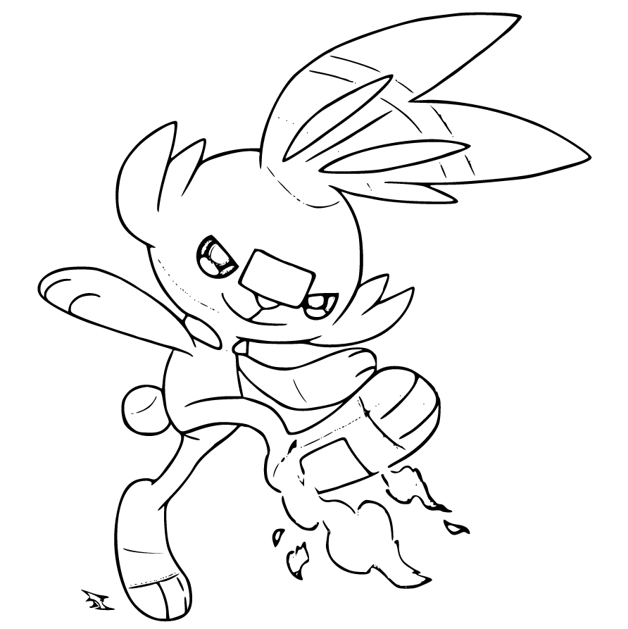 Tã mã u pokãmon scorbunny