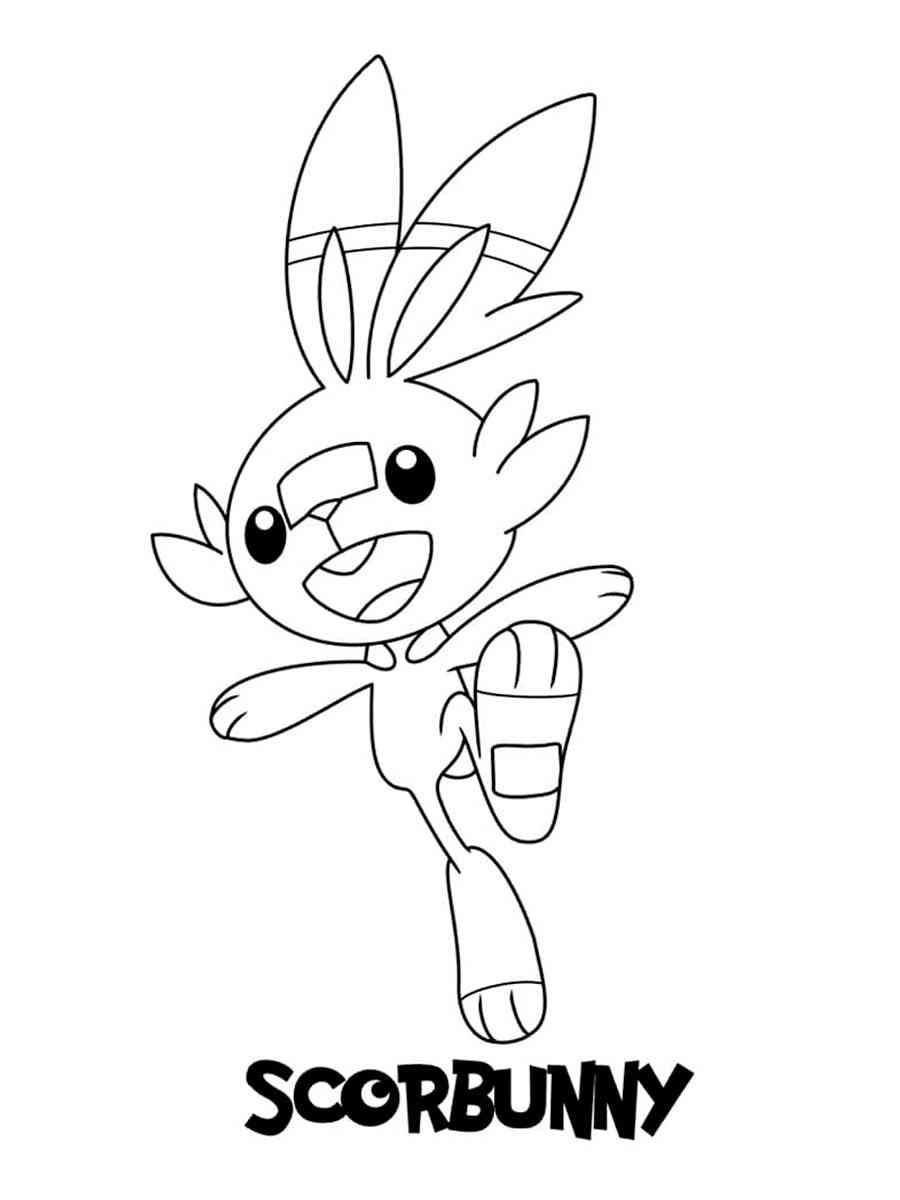 Scorbunny pokemon coloring pages