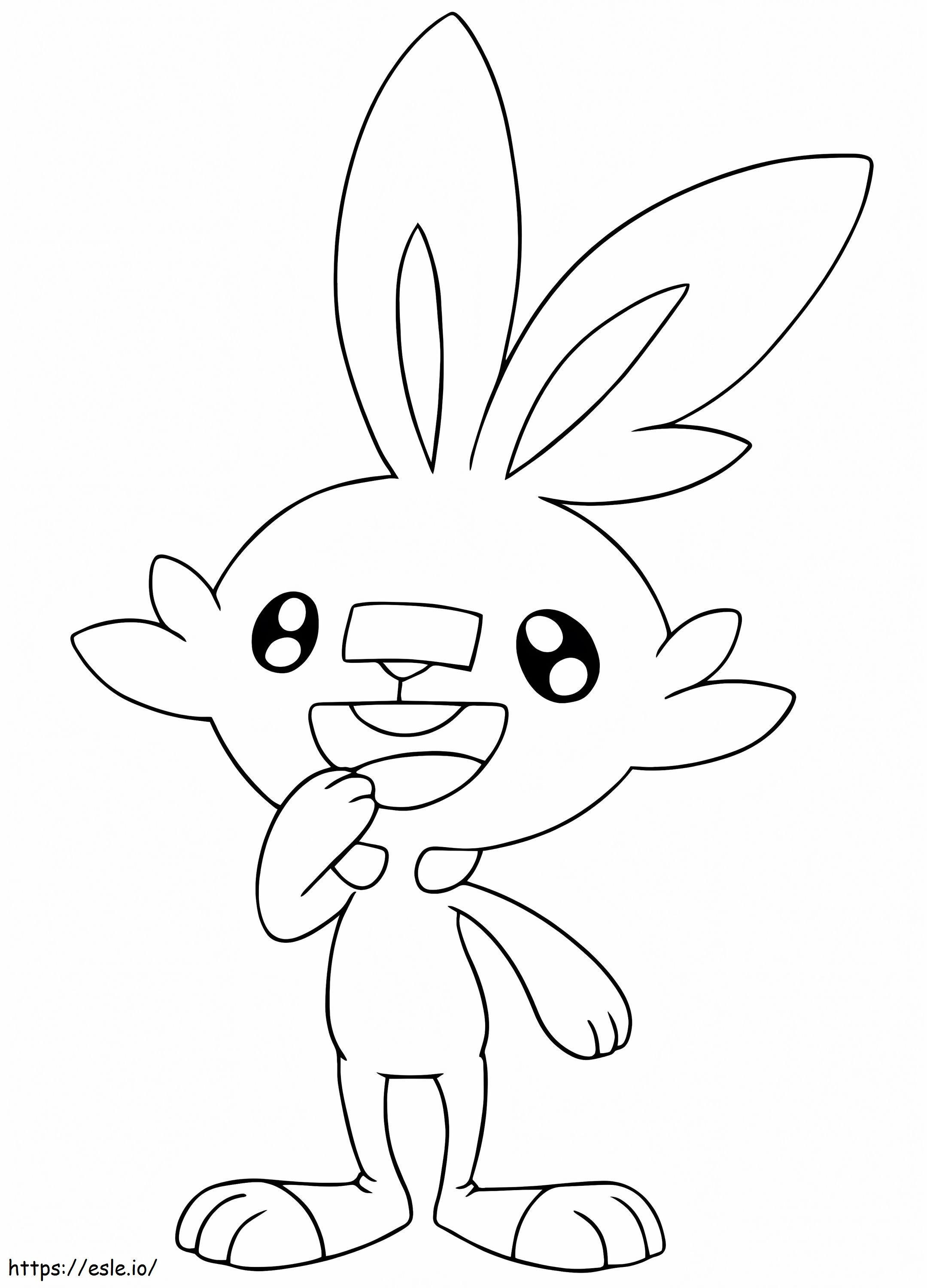 Cute scorbunny pokemon coloring page