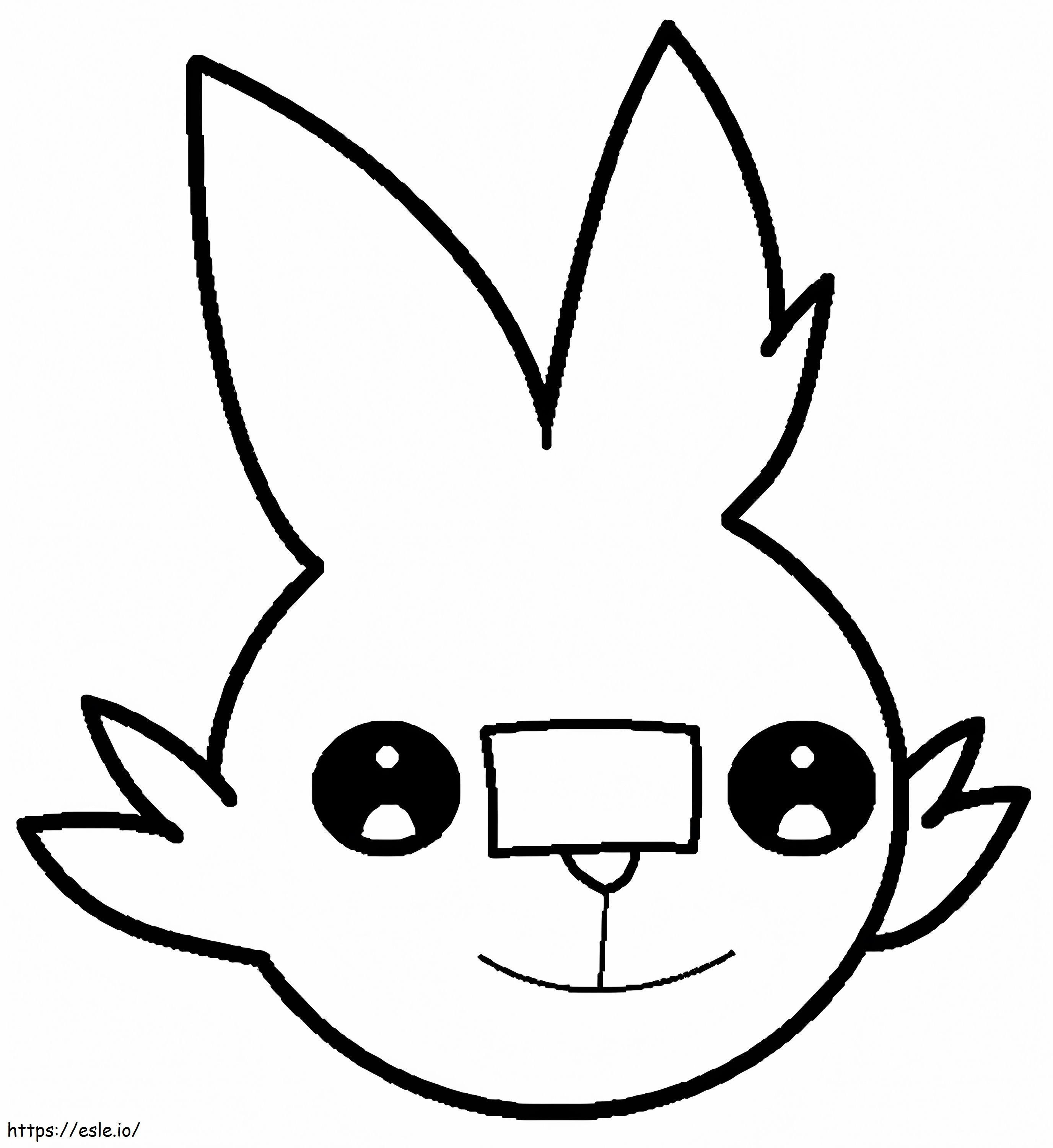 Scorbunny face coloring page