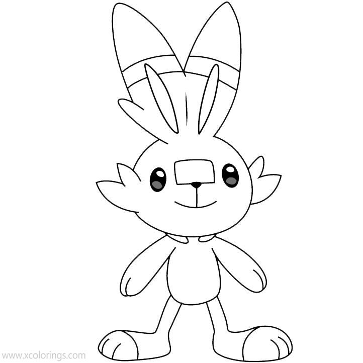 Pokemon scorbunny coloring pages