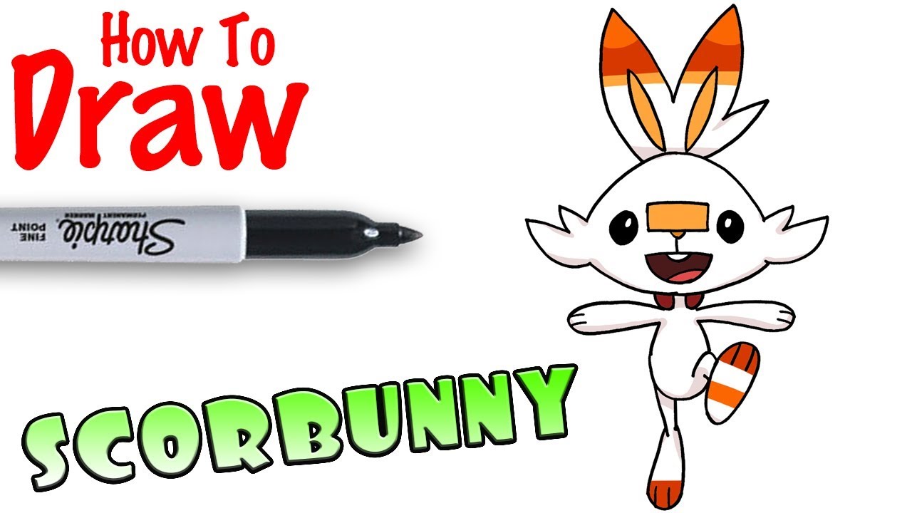 How to draw scorbunny fro pokeon
