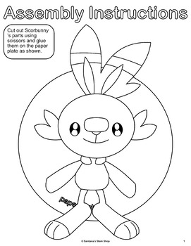 Pokemon arts and crafts activity scorbunny edition by santanas stem shop