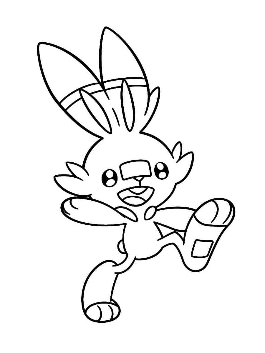 Scorbunny pokemon coloring pages