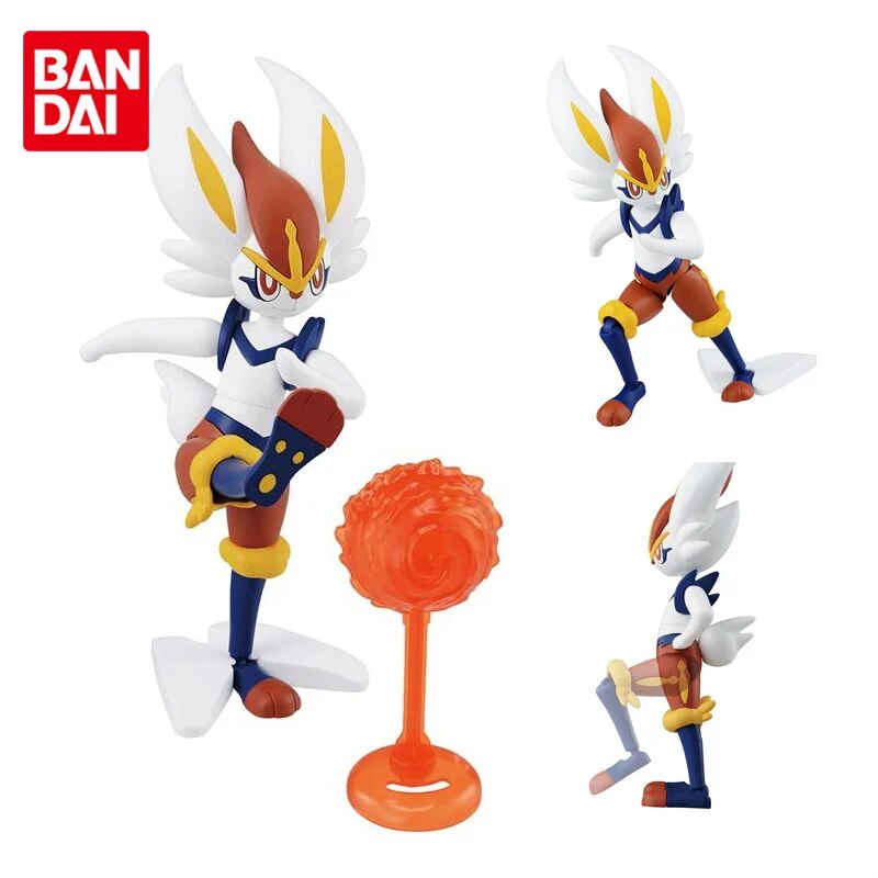 Bandai genuine pokemon sword and shield no scorbunny joints movable assembly anime action figure toys kids children gifts