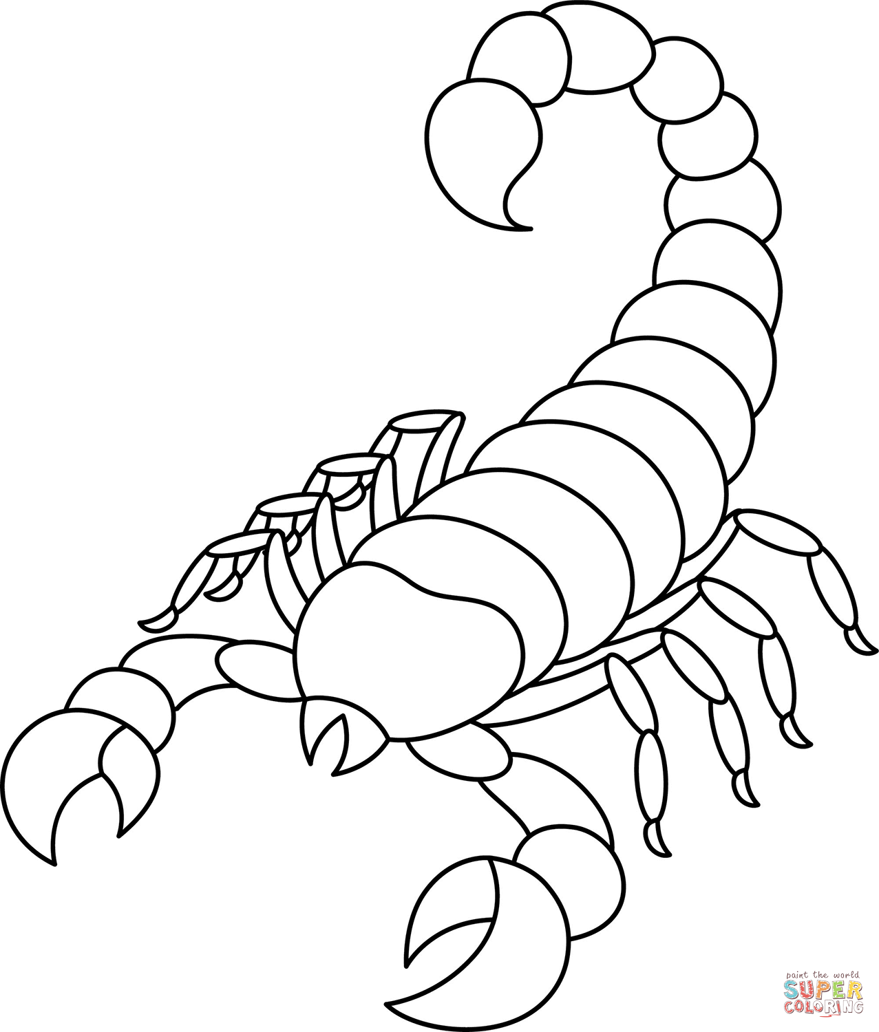 Scorpion coloring page free printable coloring pages