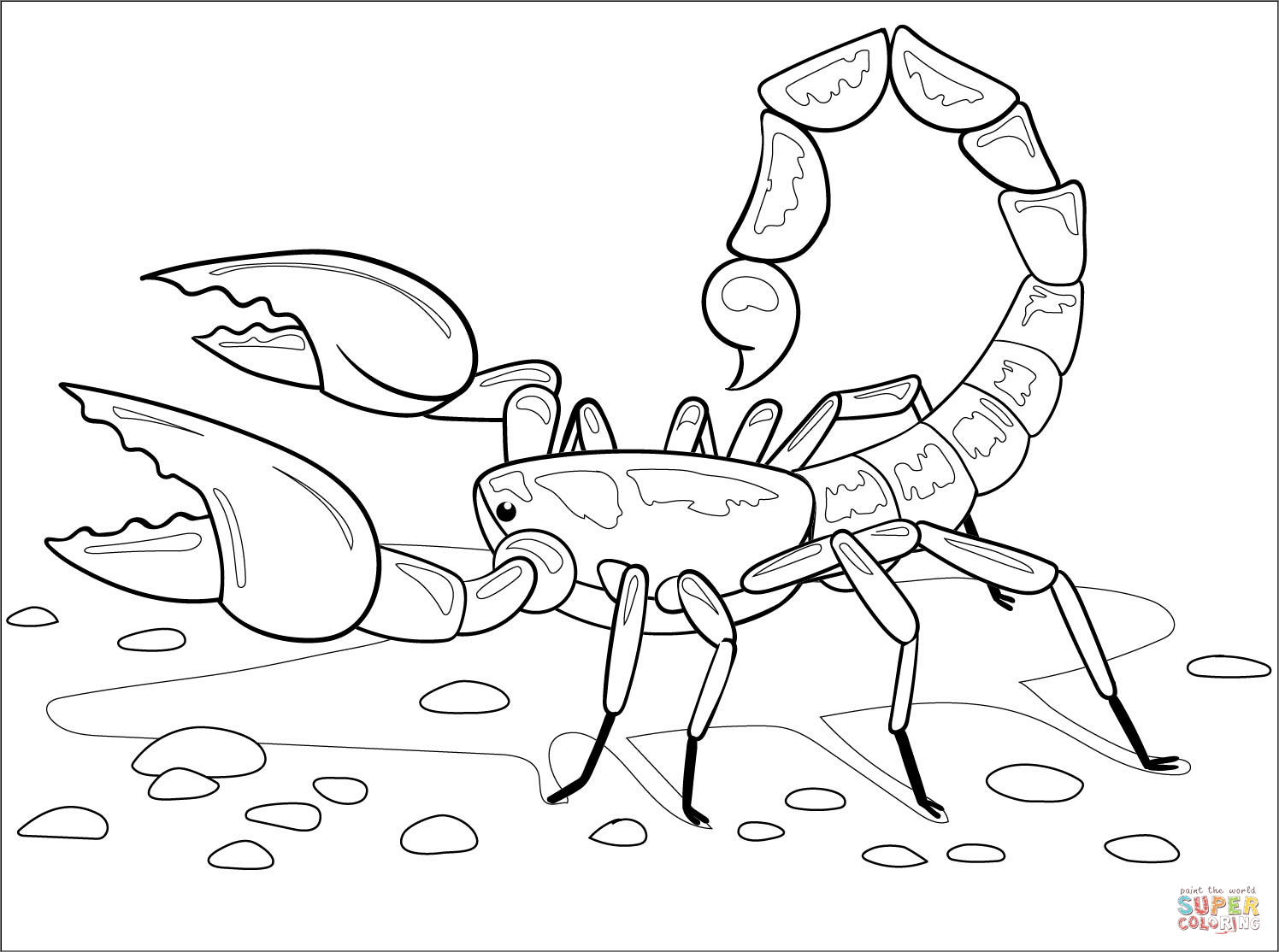 Scorpion coloring page free printable coloring pages