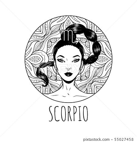 Scorpio zodiac sign artwork adult coloring book