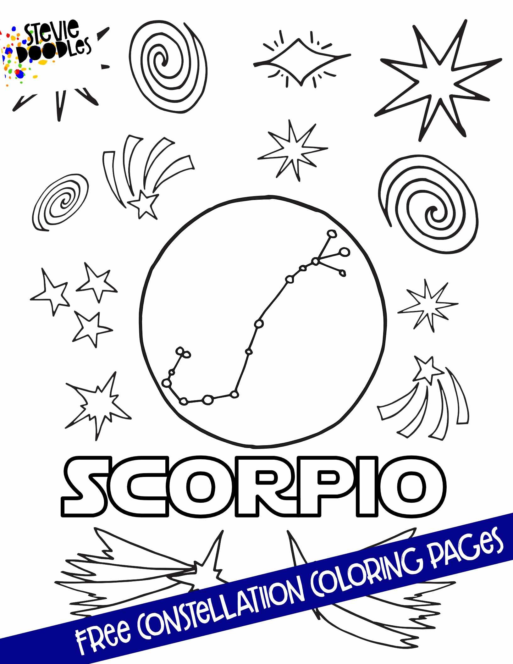 Constellations free constellation coloring pages â stevie doodles