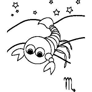 Scorpio zodiac coloring page