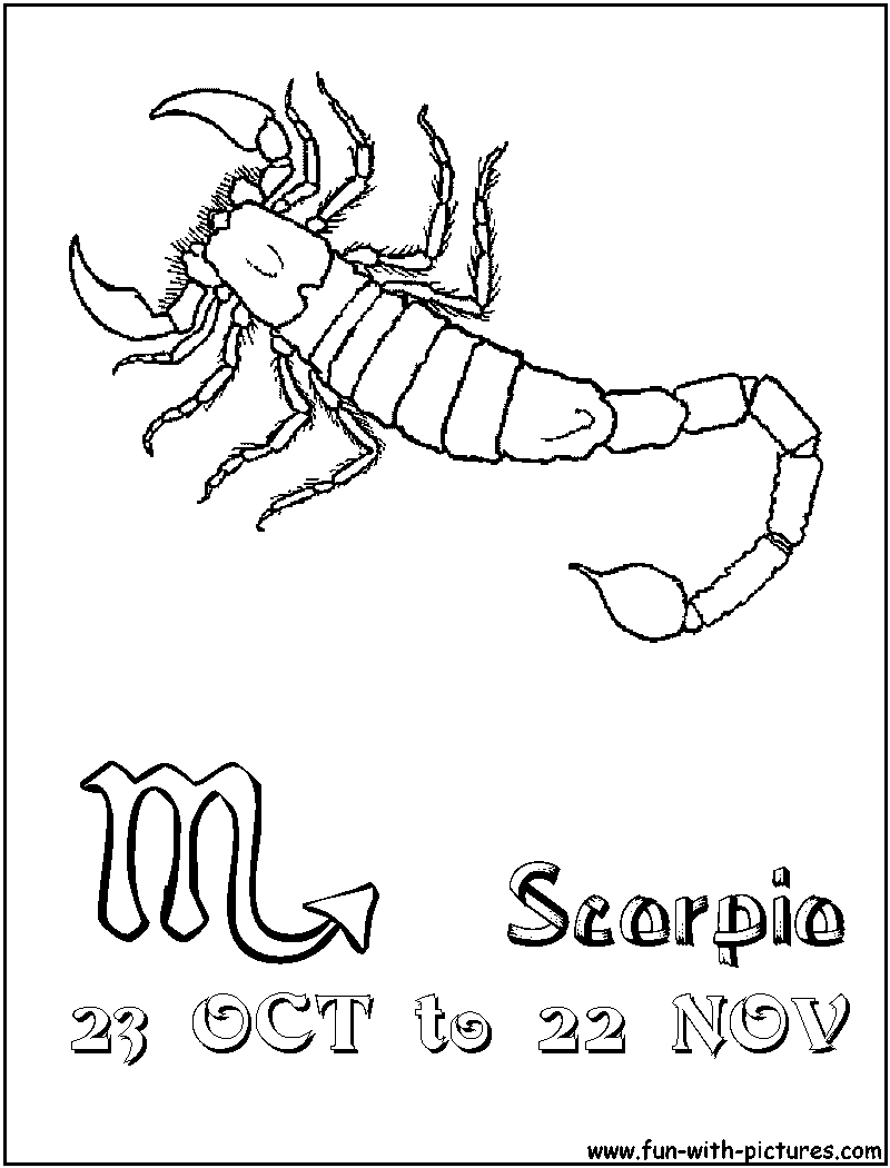 Scorpio coloring page