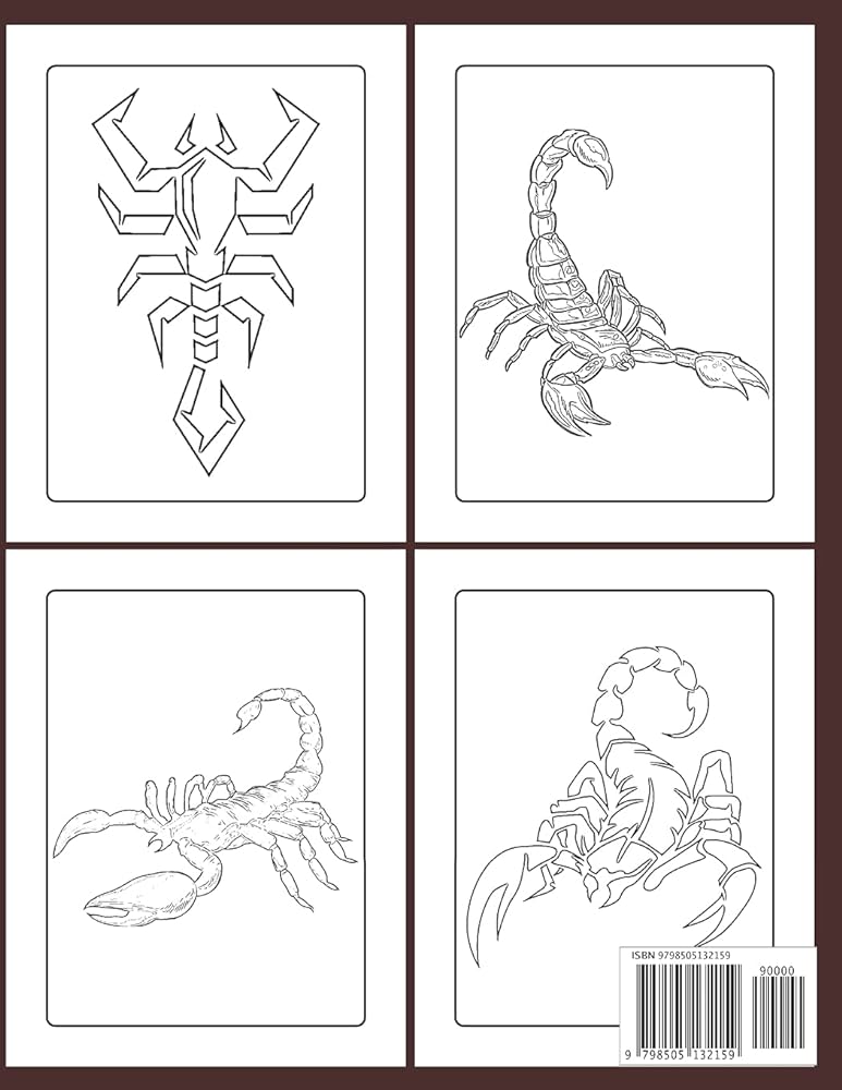 Scorpion coloring book for kids a cute scorpion coloring pages children activity book for boys girls scorpion book for kids vol