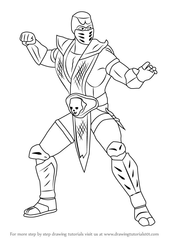 Scorpion is a fictional male character from mortal kombat it first appeared in mortal kombar in this tutorialâ scorpion mortal kombat drawings coloring pages