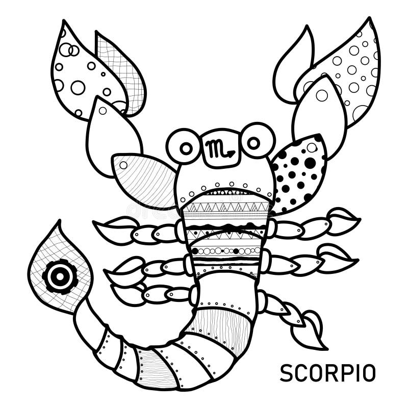 Scorpio coloring page stock illustrations â scorpio coloring page stock illustrations vectors clipart