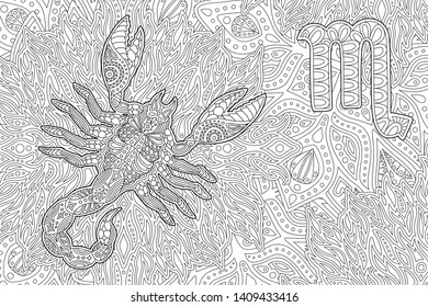 Scorpio coloring page images stock photos d objects vectors