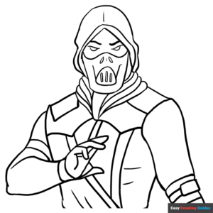 Scorpion from mortal kombat coloring page easy drawing guides