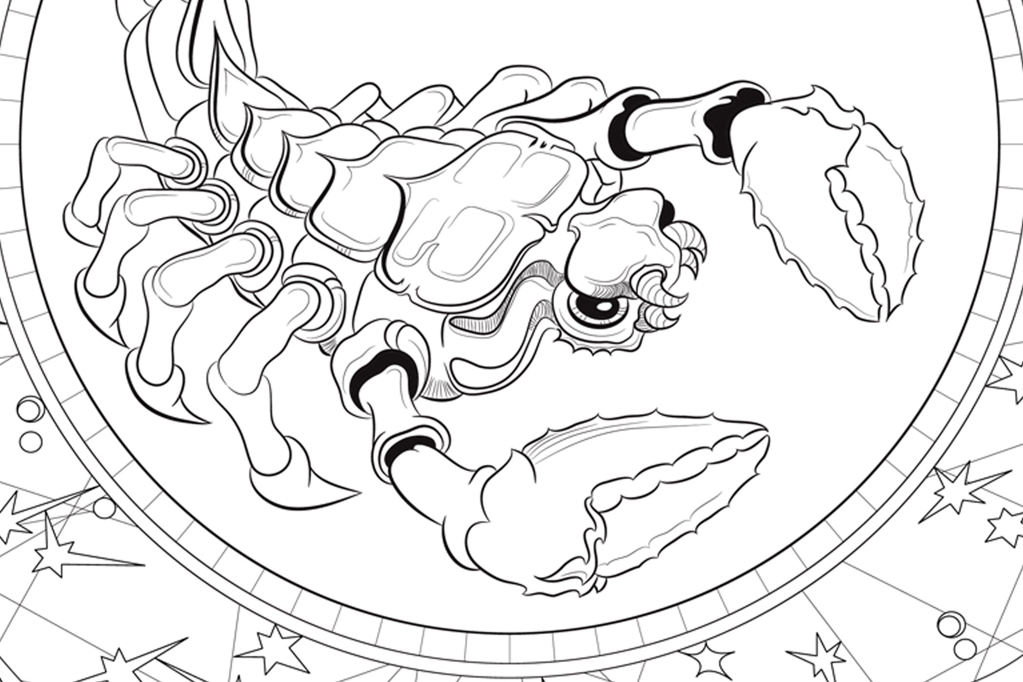 Scorpio zodiac sign astrology printable coloring pages