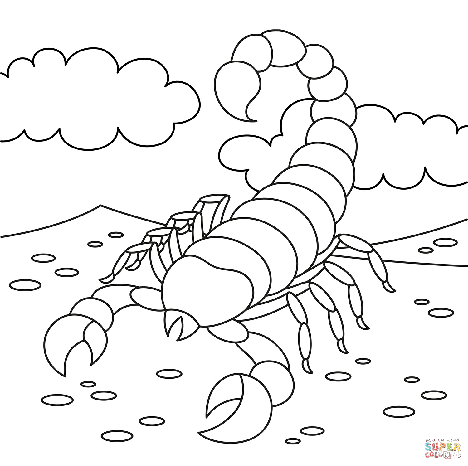 Scorpion coloring page free printable coloring pages