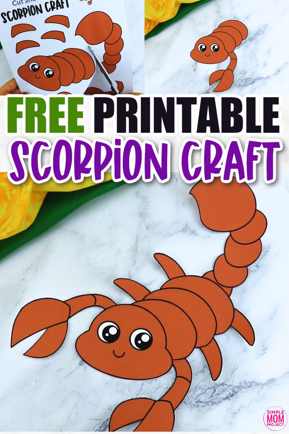 Free printable scorpion craft template â simple mom project