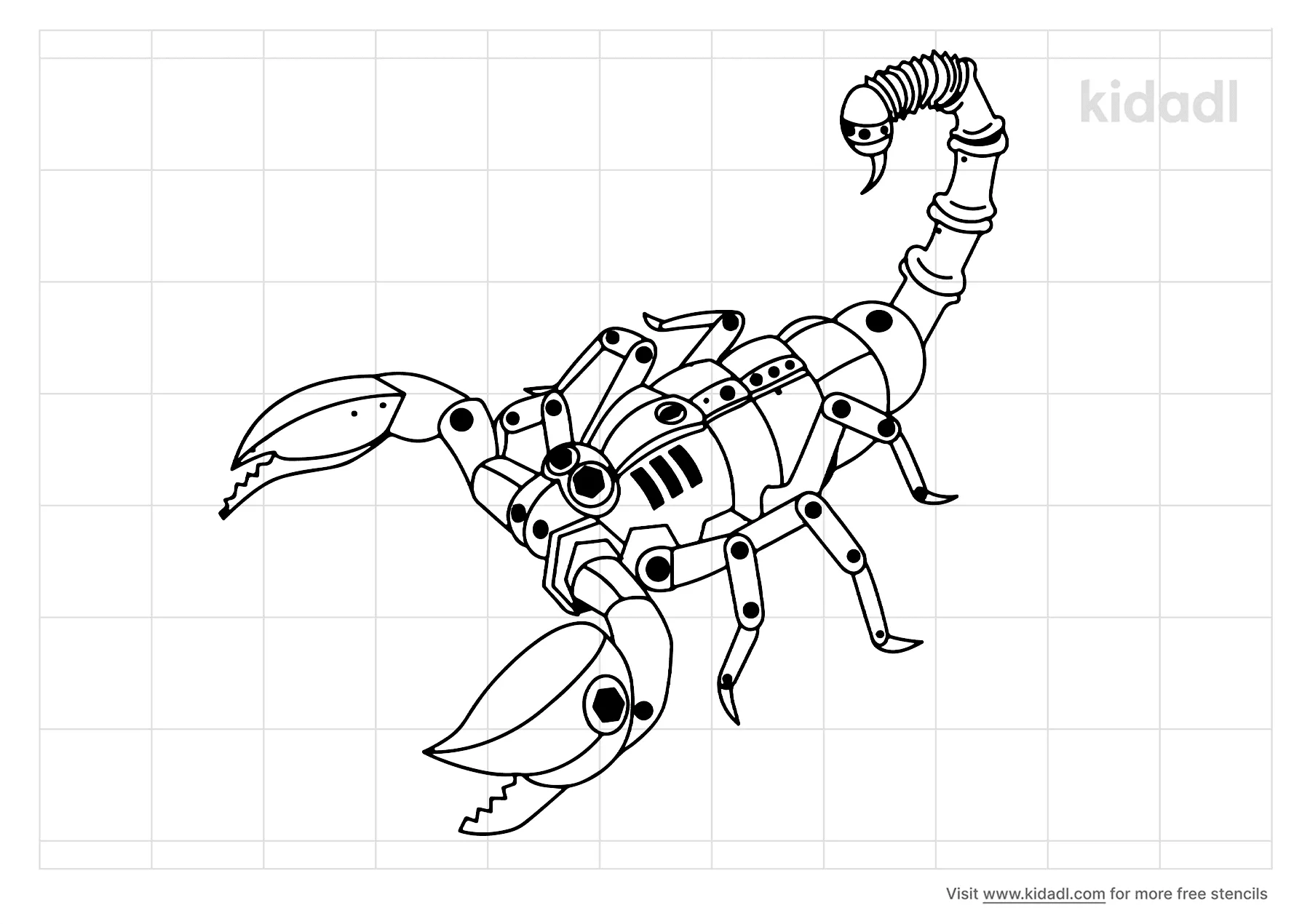 Free robot scorpion stencil stencil printables