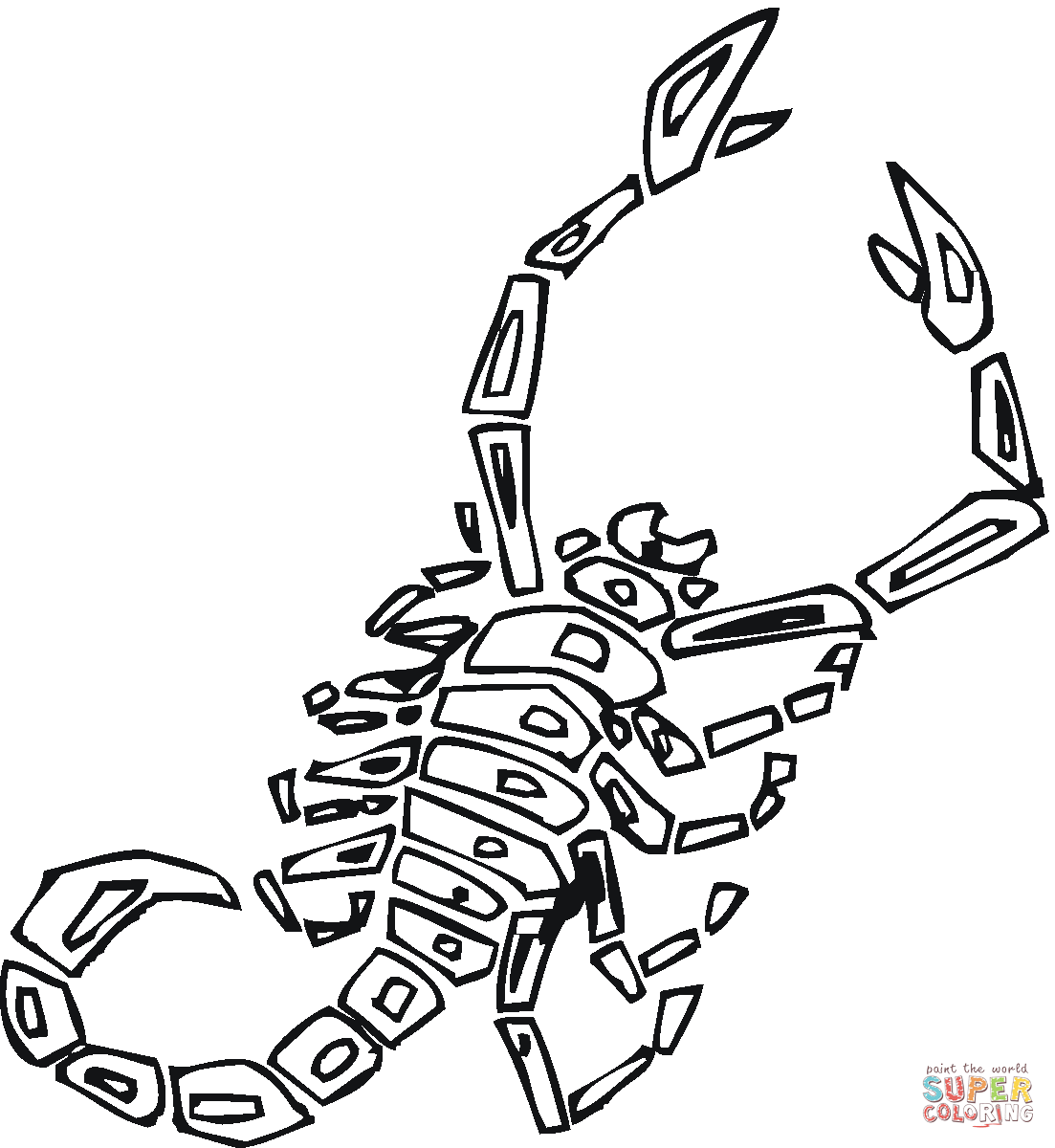 Scorpion coloring page free printable coloring pages