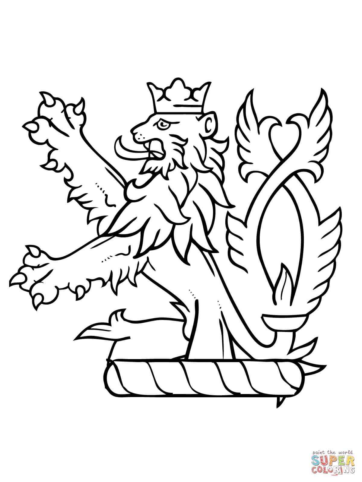 Lion rampant of scotland coloring page free printable coloring pages