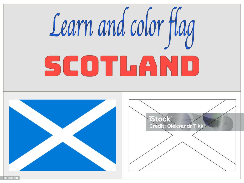 Scotland know as alba part of united kingdom of great britain flag with beautiful coloring book for education and learning original colors and proportion simply vector illustration eps from countries flag set