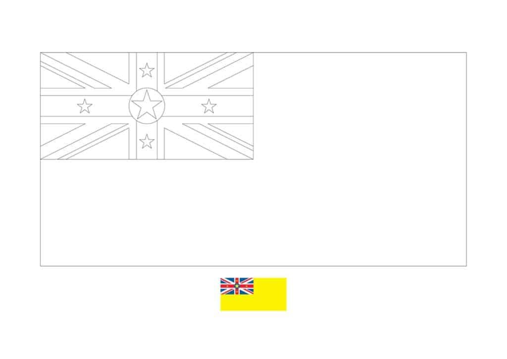 Flag of niue coloring page