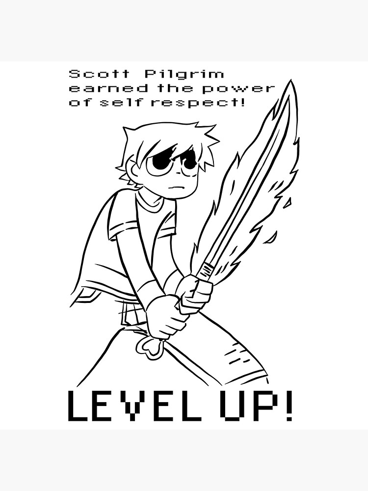 Scott pilgrim earned the power of self respect cartoon art board print for sale by social