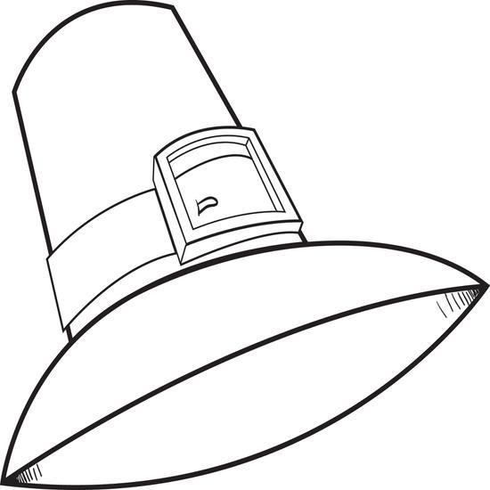 Printable pilgrim hat thanksgiving coloring page for kids trang tã mã u nãn dá thææng