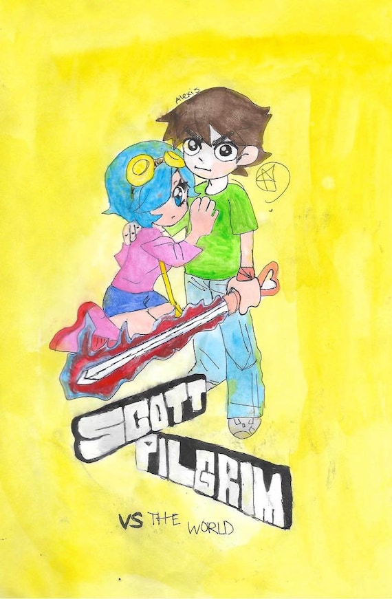 Scott pilgrim fanart digital pient water color