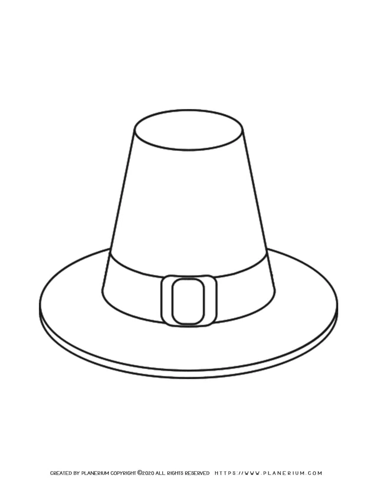 Thanksgiving coloring page pilgrim hat free printable