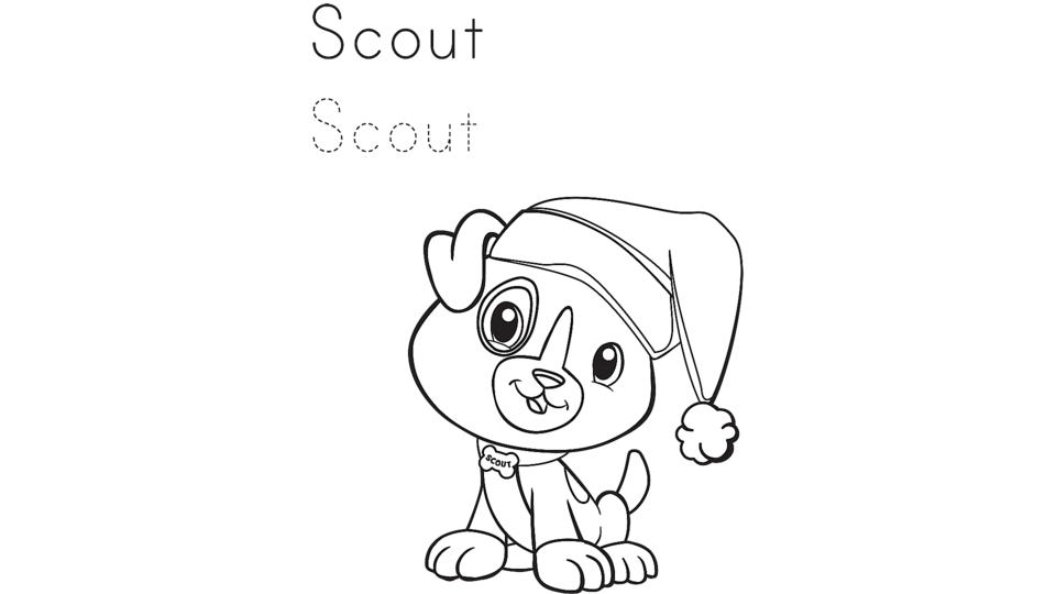 Santa scout coloring page