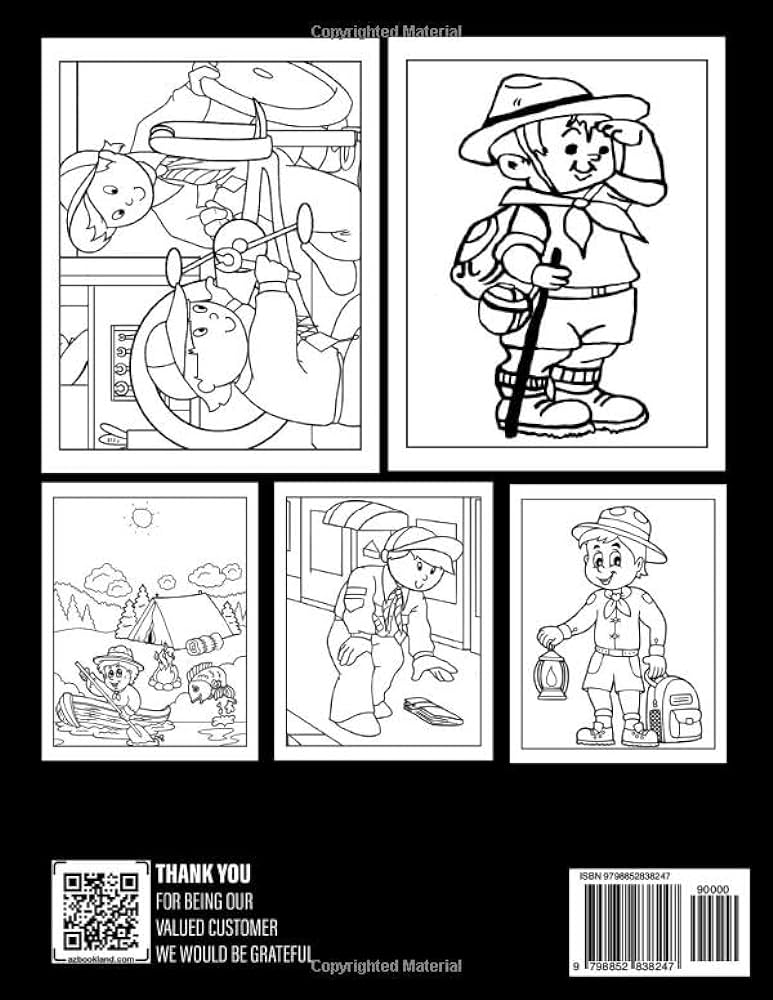 Cub scout coloring book fun and easy coloring pages featuring scout kids camping hiking backpacking for all ages to relax and unwind saunders jon books