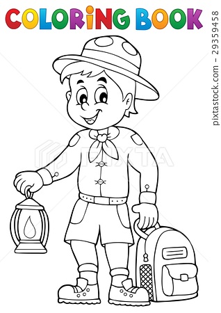 Coloring book scout boy theme