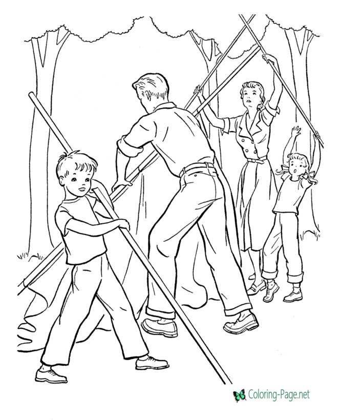 Camping coloring pages