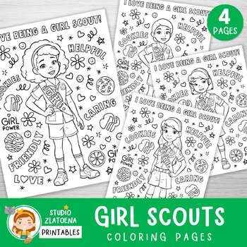 Girl scouts coloring pages girl scout coloring book cute scout coloring page