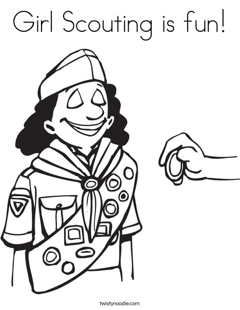 Girl scouting is fun coloring page