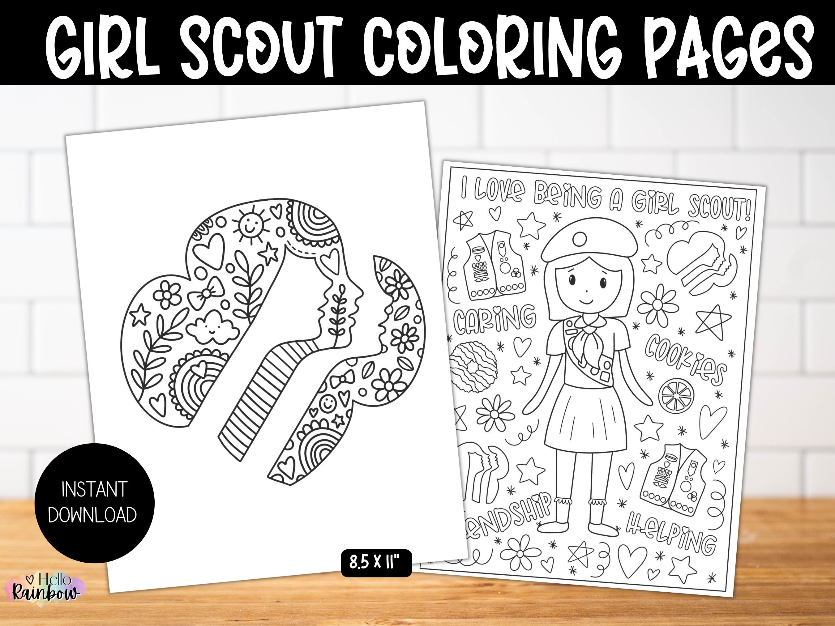 Girl scout trefoil coloring page girl scout color page meeting activity girl scout logo girl scouts cookies girl scout binder printable