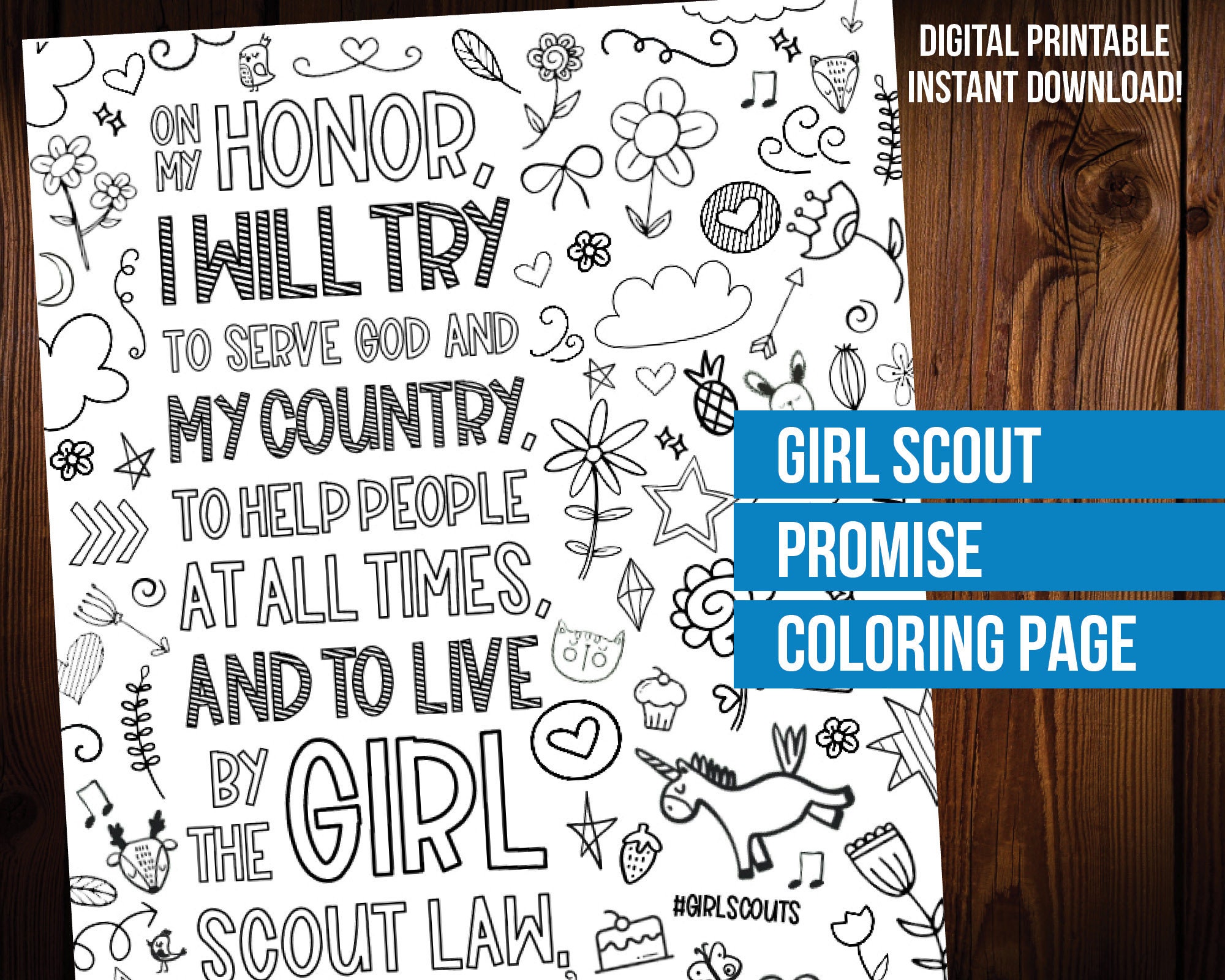 Girl scout promise coloring page