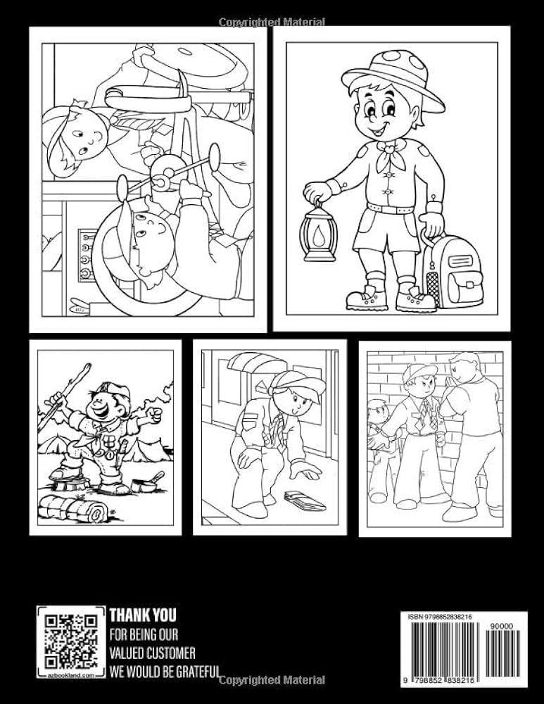 Cub scout coloring book cute coloring pages of scout kids mping hiking backpacking perfect gift for scouting lovers finley teddy books